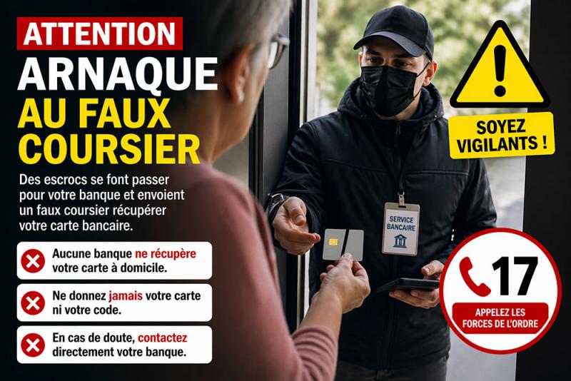 Vigilance : arnaque au faux coursier bancaire